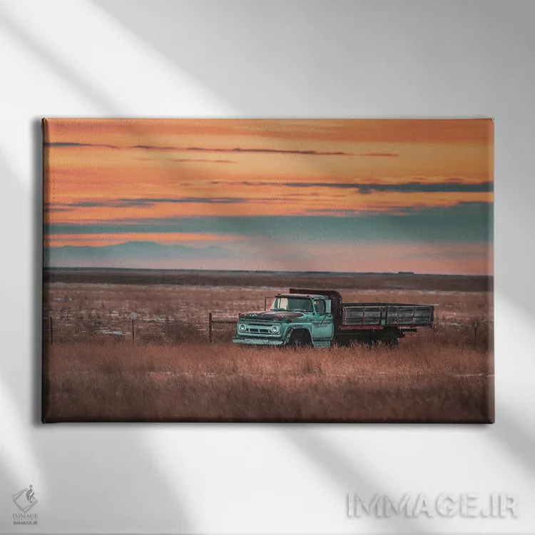 تابلو غروب دشتهای مرتفع اثر کریستوفر توماس - نمای روبهرو روی دیوار