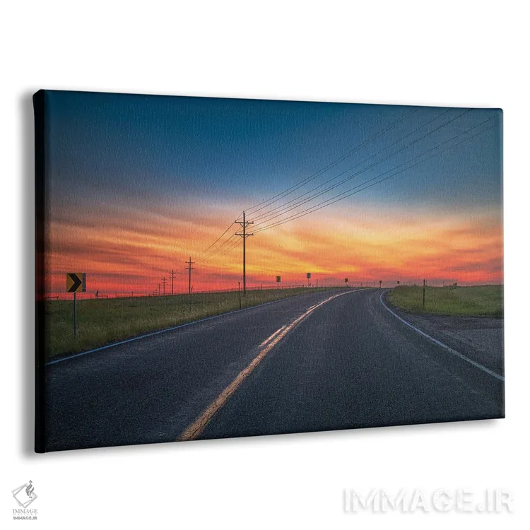 تابلو غروب جاده باز اثر کریستوفر توماس - نمای پرسپکتیو محصول