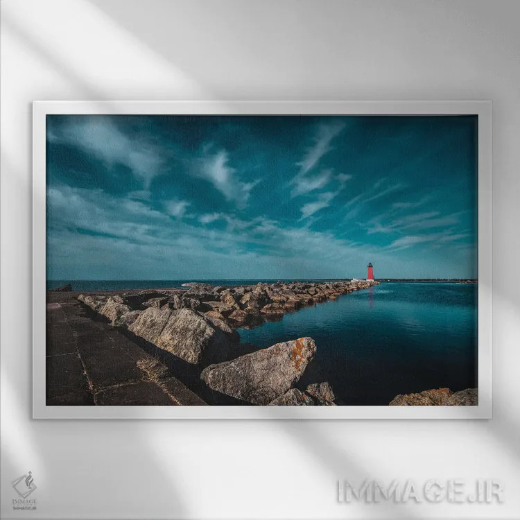 تابلو چراغ موج شکن شرقی منیستیک اثر کریستوفر توماس - نمای قابدار سفید