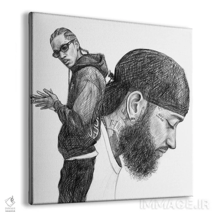 تابلو نیپسی هاسل (خواننده رپ) اثر کریستین پانیآگوا - نمای پرسپکتیو محصول