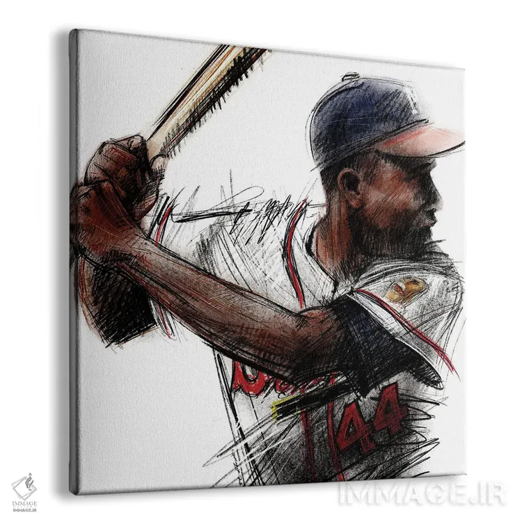 تابلو هنک آرون (بازیکن بیسبال) اثر کریستین پانیآگوا - نمای پرسپکتیو محصول