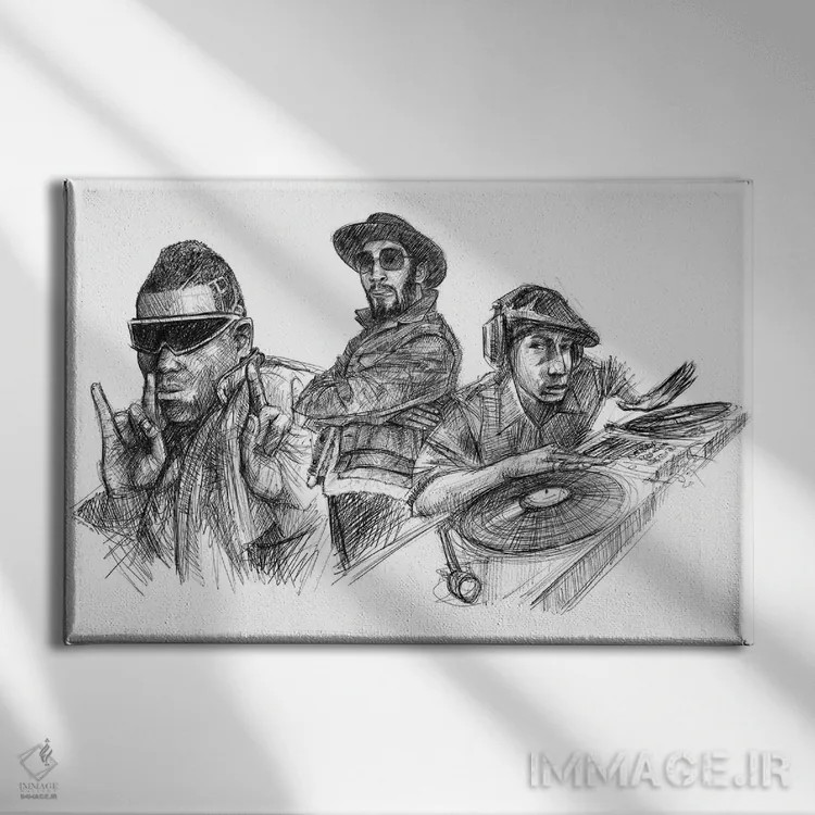 تابلو بنیانگذاران هیپ هاپ اثر کریستین پانیآگوا - نمای روبهرو روی دیوار