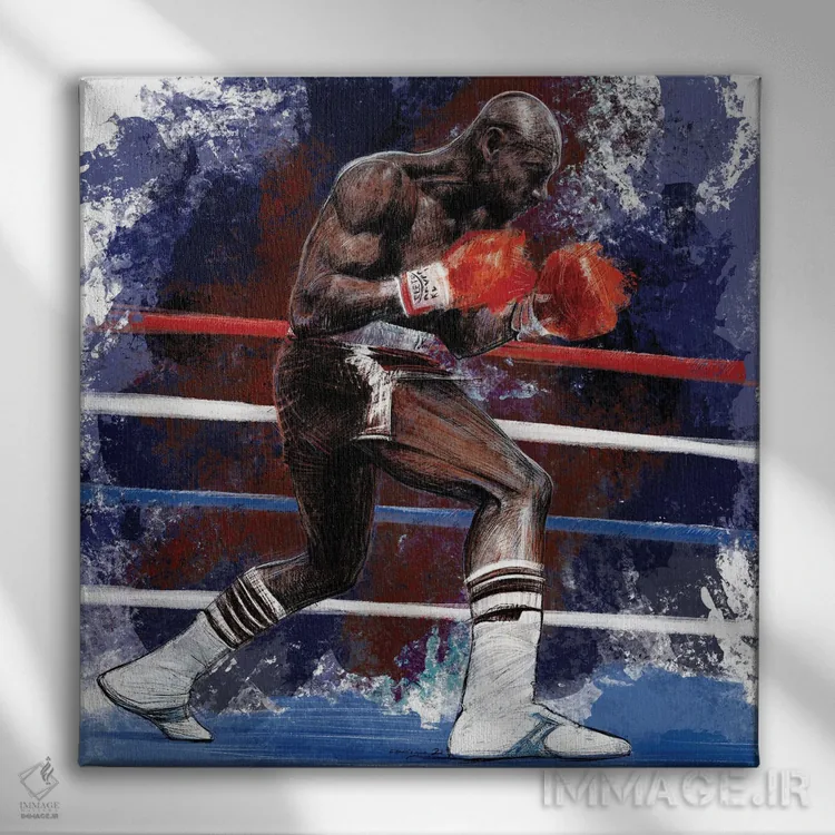 تابلو ماروین هاگلر شگفتانگیز (بوکسور) اثر کریستین پانیآگوا - نمای روبهرو روی دیوار