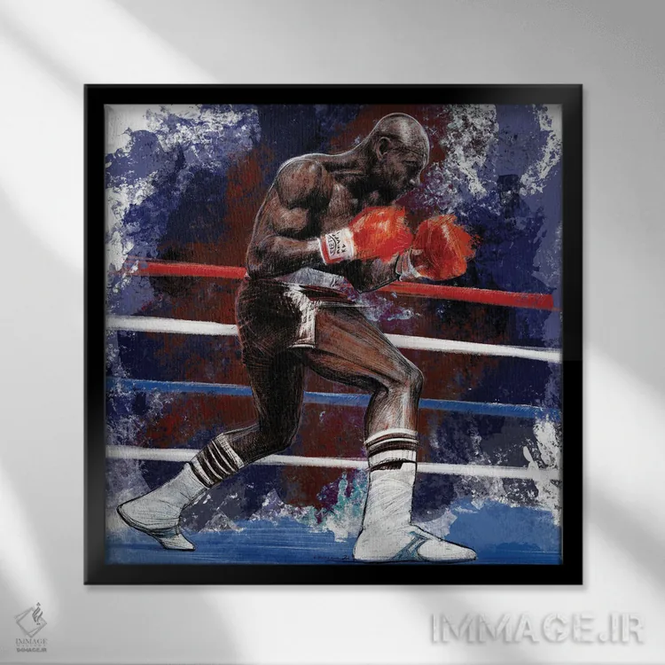 تابلو ماروین هاگلر شگفتانگیز (بوکسور) اثر کریستین پانیآگوا - نمای قابدار مشکی
