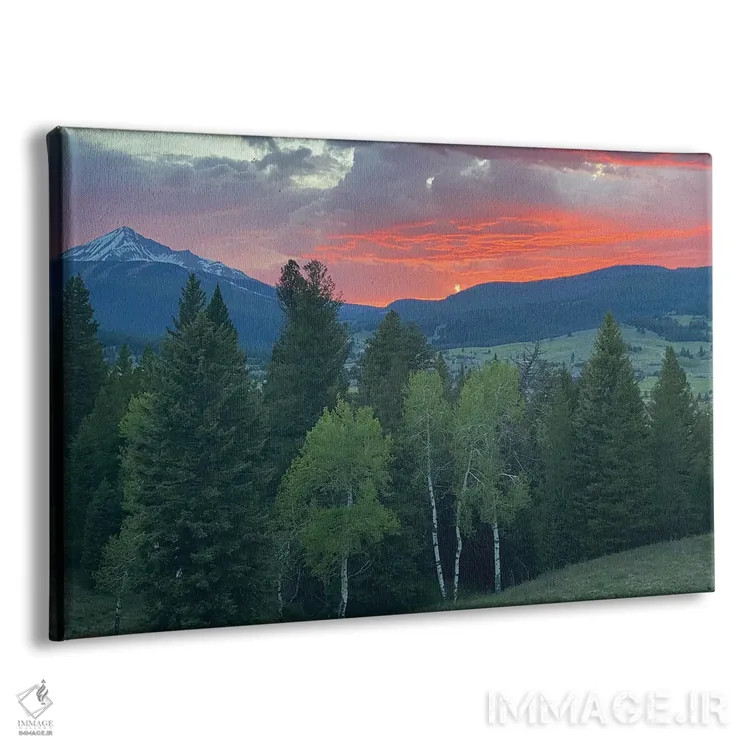 تابلو منظرهٔ غروب از کلبه اثر آنا کوپل - نمای پرسپکتیو محصول