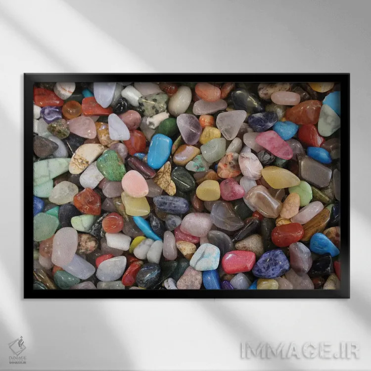 تابلو سنگهای ذن اثر آنا کوپل - نمای قابدار مشکی