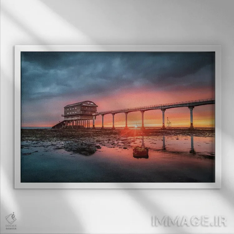 تابلو ایستگاه قایق نجات بمرج اثر چاد پاول - نمای قابدار سفید