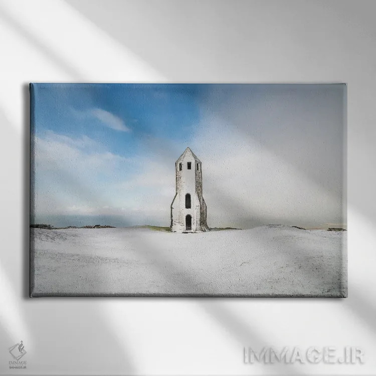 تابلو برج کاترین مقدس در برف اثر چاد پاول - نمای روبهرو روی دیوار