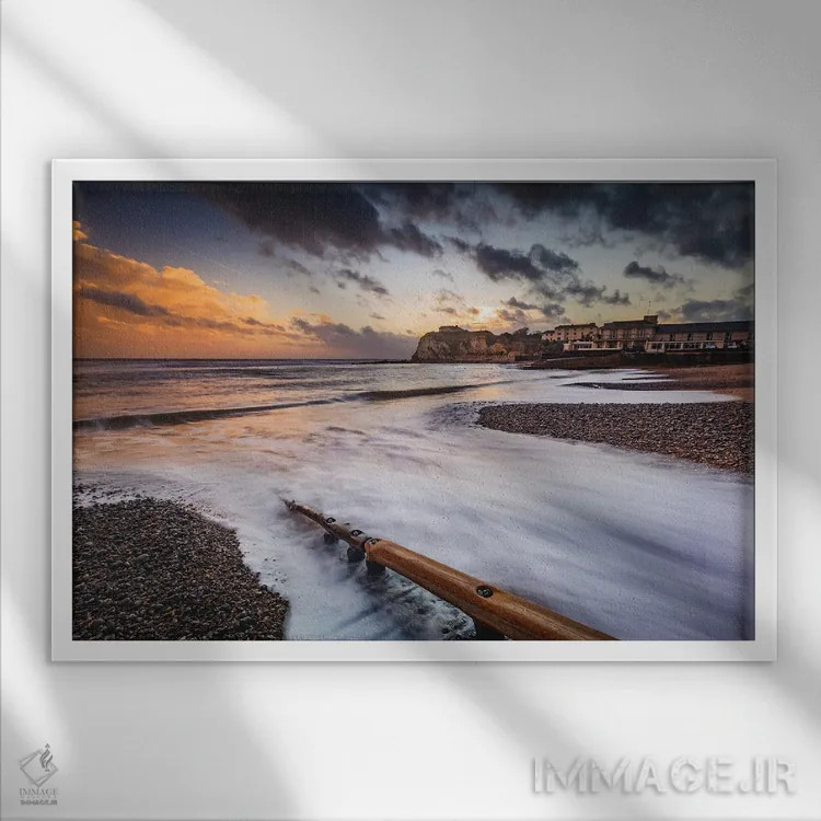 تابلو غروب خلیج آب شیرین (۲) اثر چاد پاول - نمای قابدار سفید