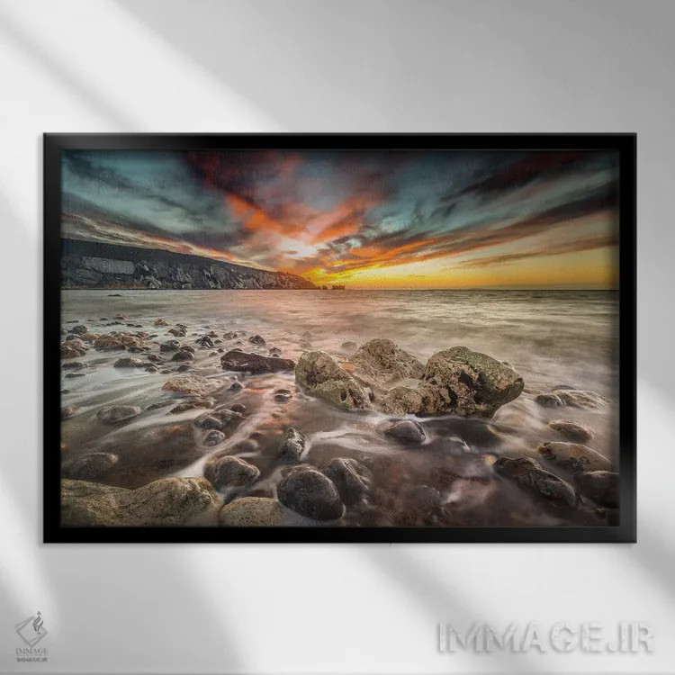 تابلو غروب در آلوم بی و نییدلز اثر چاد پاول - نمای قابدار مشکی