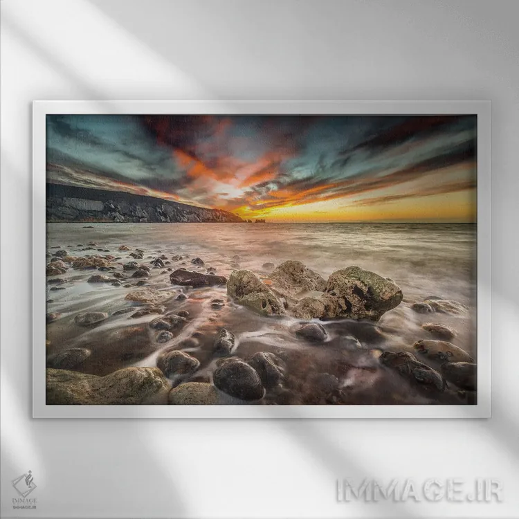 تابلو غروب در آلوم بی و نییدلز اثر چاد پاول - نمای قابدار سفید