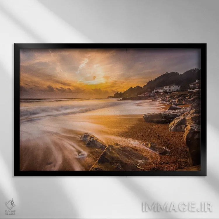 تابلو غروب خلیج استیهیل اثر چاد پاول - نمای قابدار مشکی