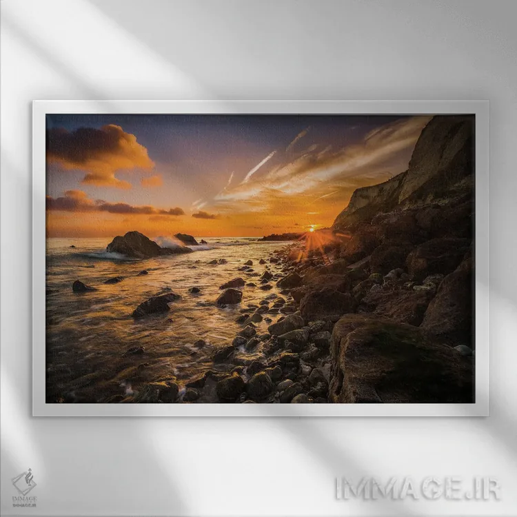 تابلو آرامش شامگاهی اثر چاد پاول - نمای قابدار سفید