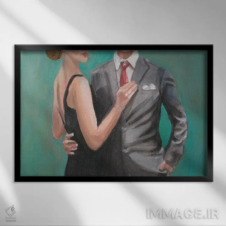 تابلو ژست اثر شارلوت پی. - نمای قابدار مشکی