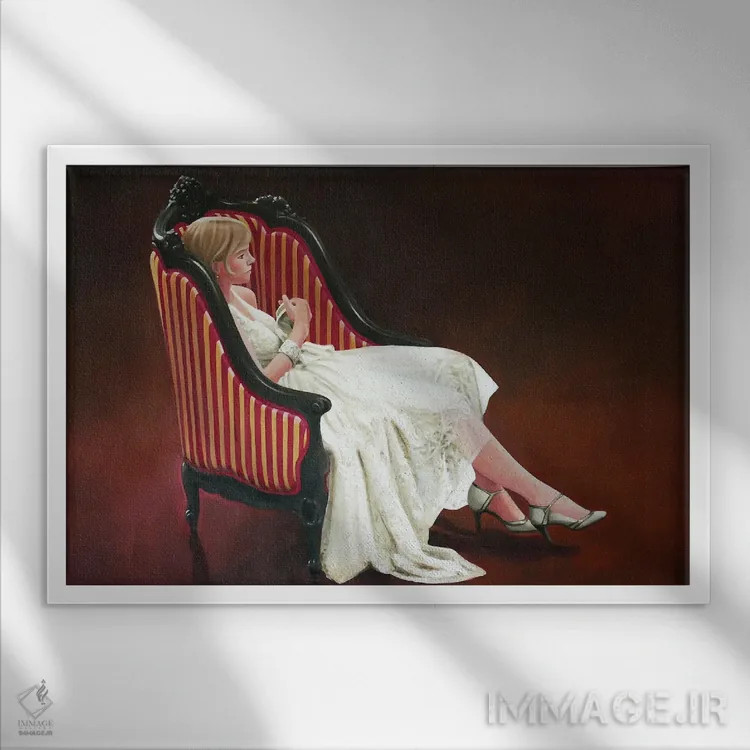 تابلو ژوئن اثر شارلوت پی. - نمای قابدار سفید