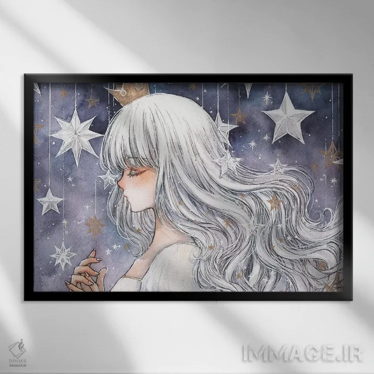 تابلو ستارهها و تو اثر چریوکی - نمای قابدار مشکی