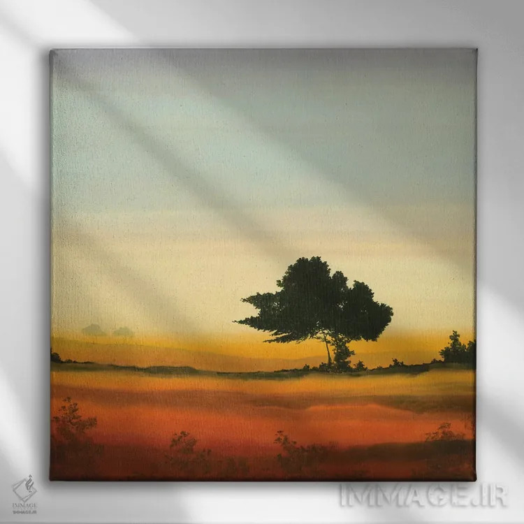 تابلو "درخشش طلایی دو" اثر رابرت شارون - نمای روبهرو روی دیوار