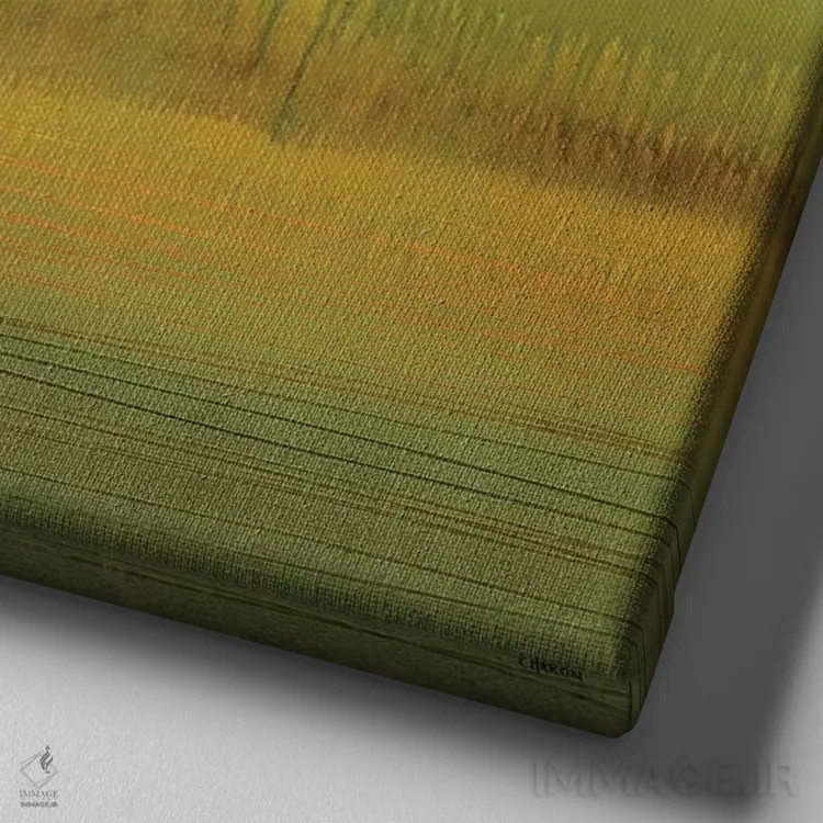 تابلو "در مسیر سه" اثر رابرت شارون - نمای نزدیک بافت بوم