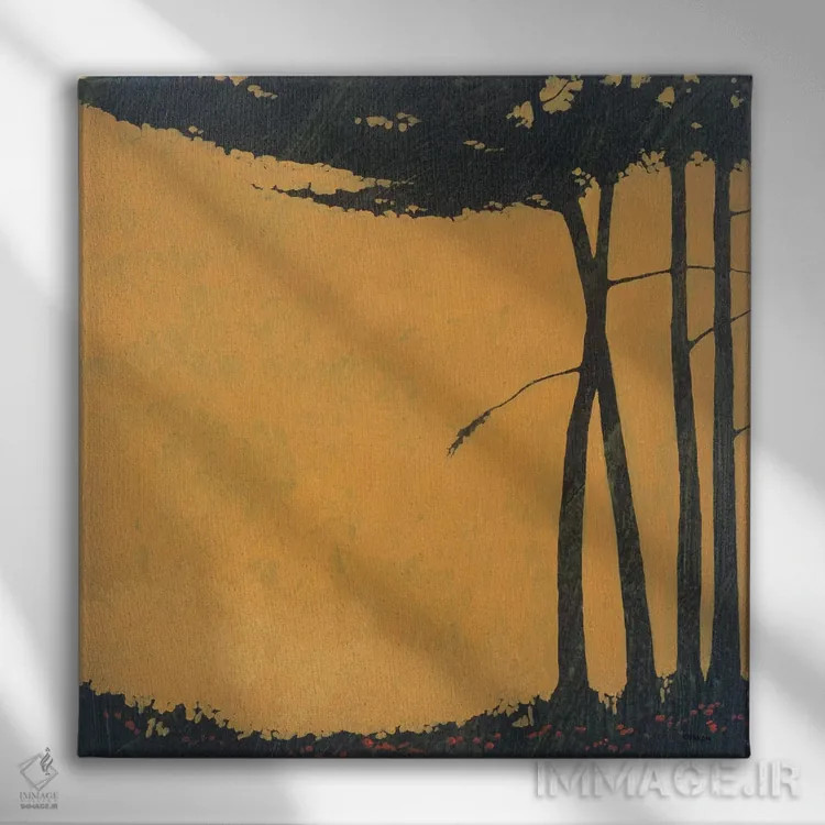 تابلو "منظرهٔ جنگلی یک" اثر رابرت شارون - نمای روبهرو روی دیوار