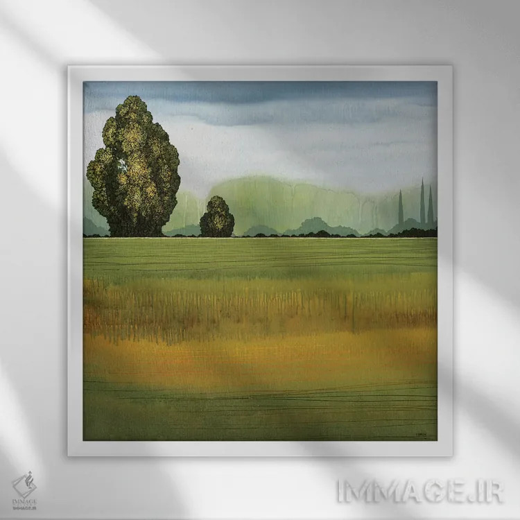 تابلو "در مسیر سه" اثر رابرت شارون - نمای قابدار سفید