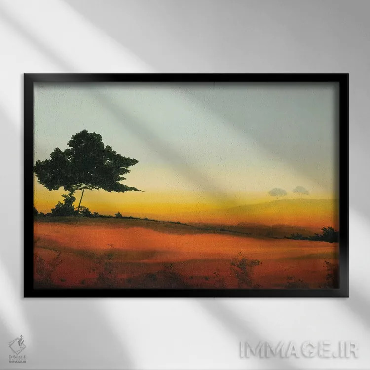 تابلو "درخشش طلایی سه" اثر رابرت شارون - نمای قابدار مشکی