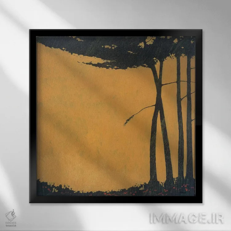 تابلو "منظرهٔ جنگلی یک" اثر رابرت شارون - نمای قابدار مشکی