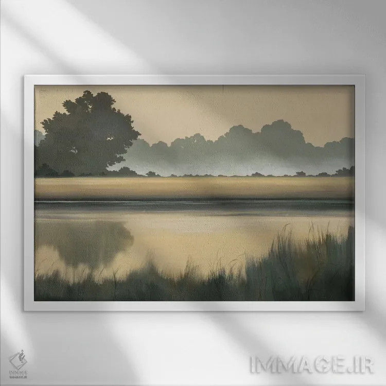 تابلو "درخشش طلایی" اثر رابرت شارون - نمای قابدار سفید