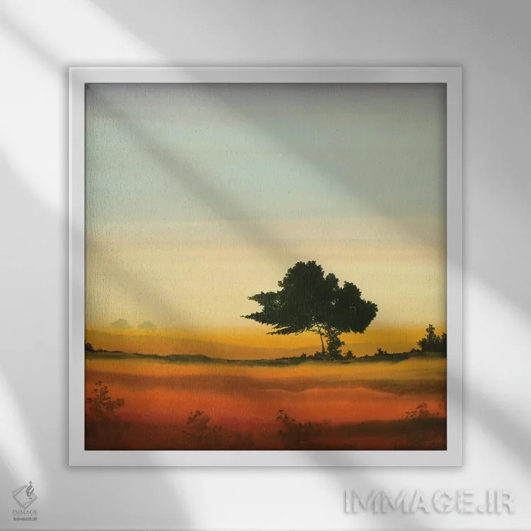 تابلو "درخشش طلایی دو" اثر رابرت شارون - نمای قابدار سفید