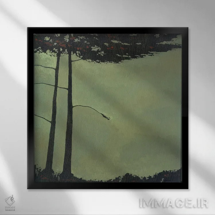 تابلو "منظرهٔ جنگلی چهار" اثر رابرت شارون - نمای قابدار مشکی