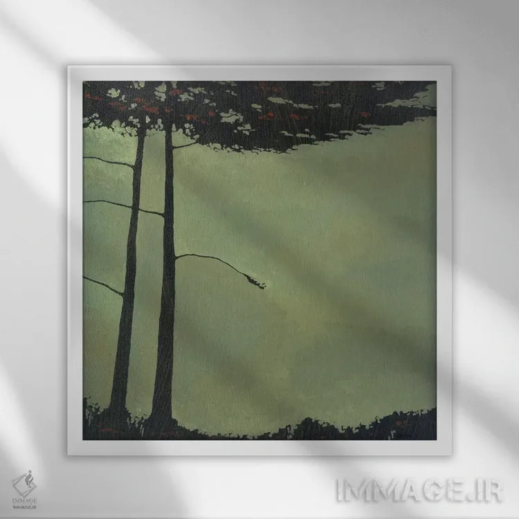 تابلو "منظرهٔ جنگلی چهار" اثر رابرت شارون - نمای قابدار سفید