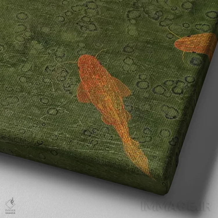 تابلو "حوض کوی (ماهی تزئینی)" اثر رابرت شارون - نمای نزدیک بافت بوم