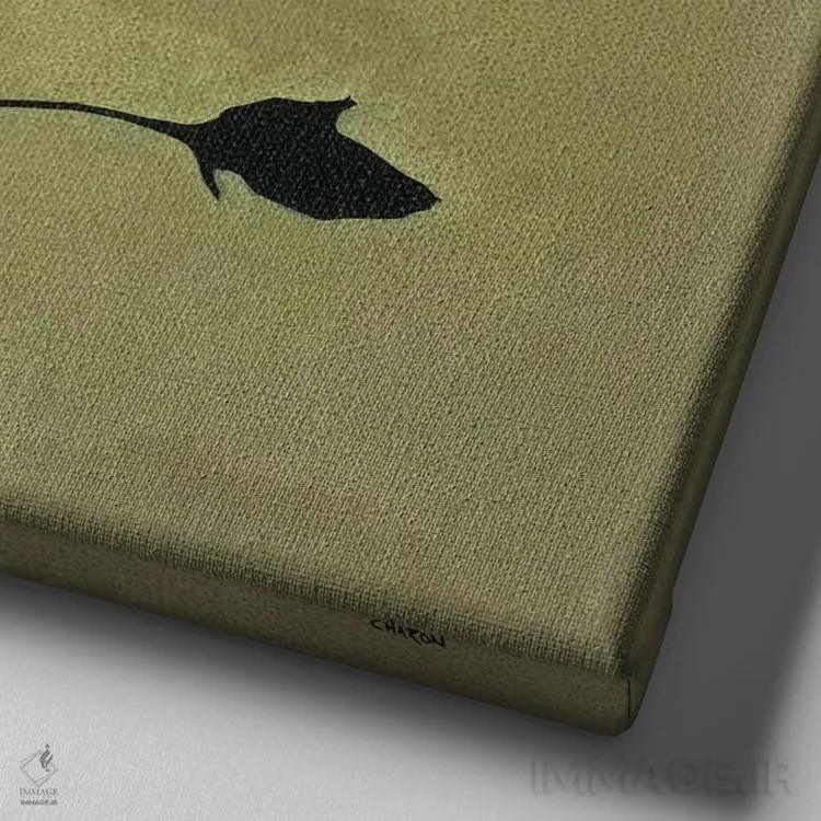 تابلو "رز (گل)" اثر رابرت شارون - نمای نزدیک بافت بوم