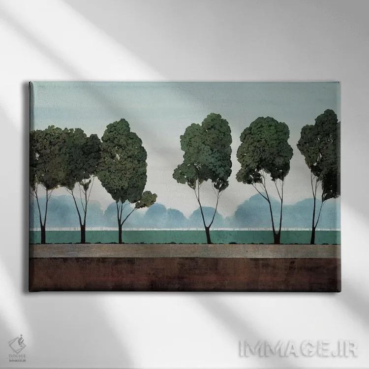 تابلو "شش درخت" اثر رابرت شارون - نمای روبهرو روی دیوار
