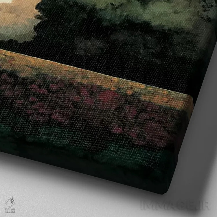 تابلو "خط درختان یک" اثر رابرت شارون - نمای نزدیک بافت بوم