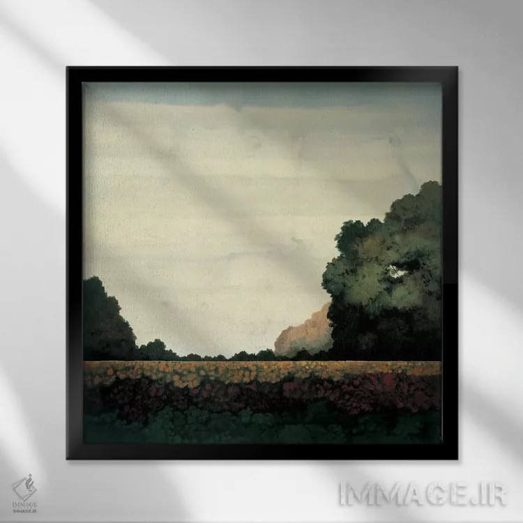 تابلو "خط درختان یک" اثر رابرت شارون - نمای قابدار مشکی