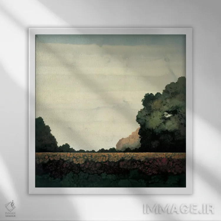 تابلو "خط درختان یک" اثر رابرت شارون - نمای قابدار سفید