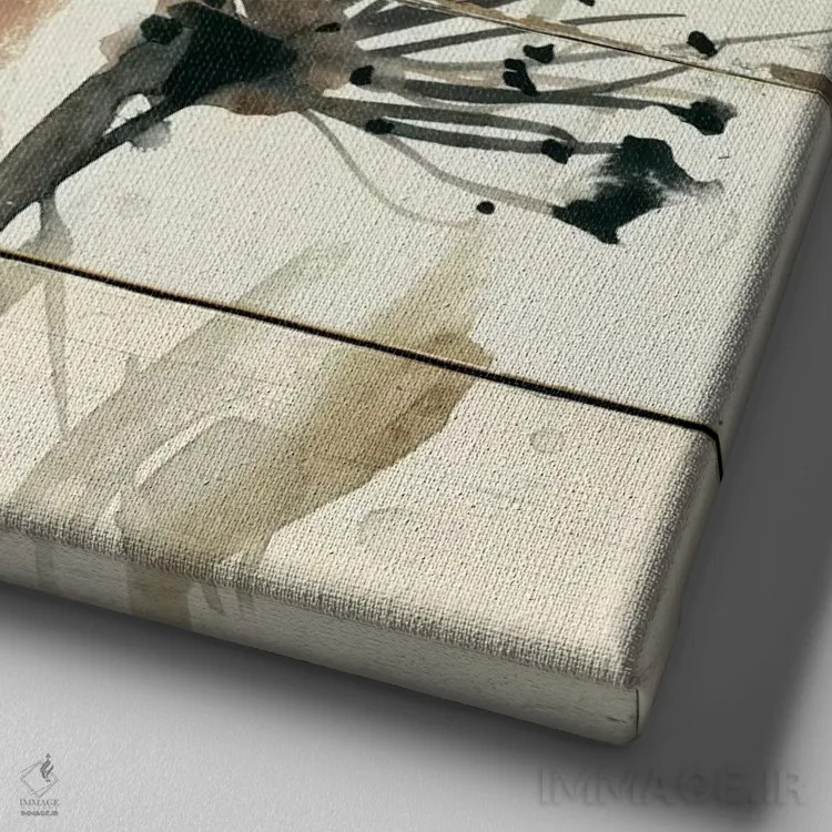 تابلو "توری طبیعت دو" اثر کارول رابینسون - نمای نزدیک بافت بوم