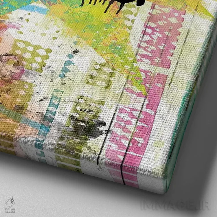 تابلو زندگیای را که تصور کردی زندگی کن اثر کارول رابینسون - نمای نزدیک بافت بوم