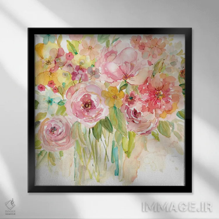 تابلو شادی طبیعت اثر کارول رابینسون - نمای قابدار مشکی