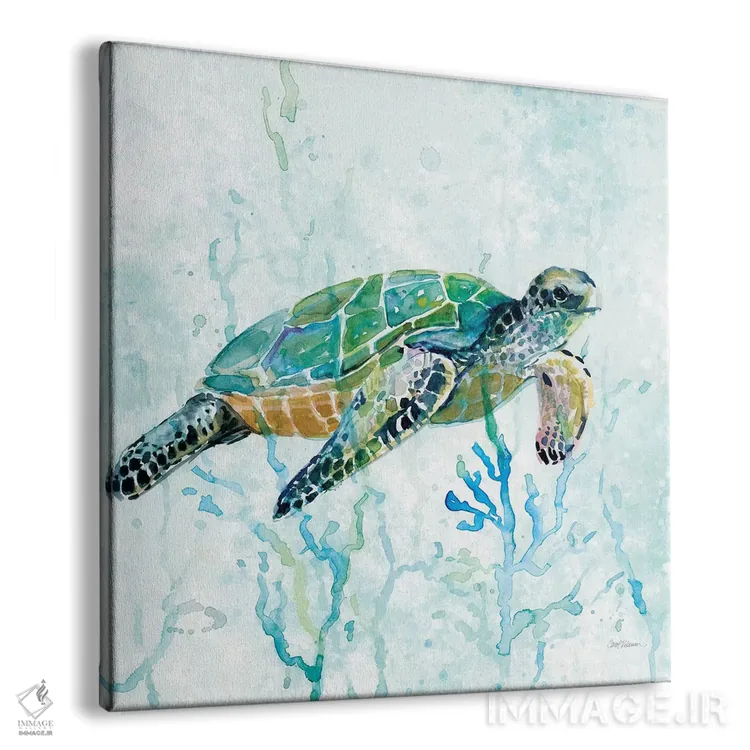 تابلو شنا لاکپشت دریایی I اثر کارول رابینسون - نمای پرسپکتیو محصول