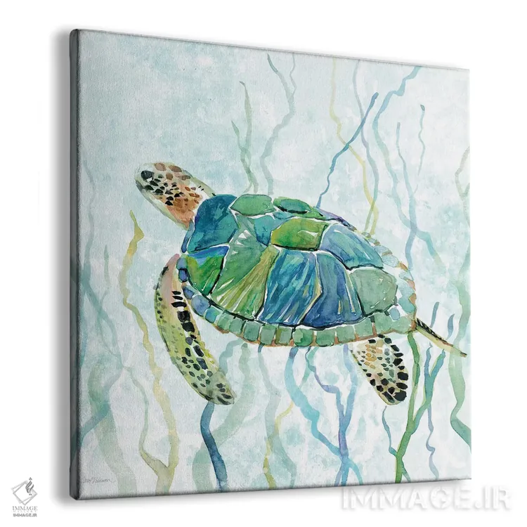 تابلو شنا لاکپشت دریایی II اثر کارول رابینسون - نمای پرسپکتیو محصول