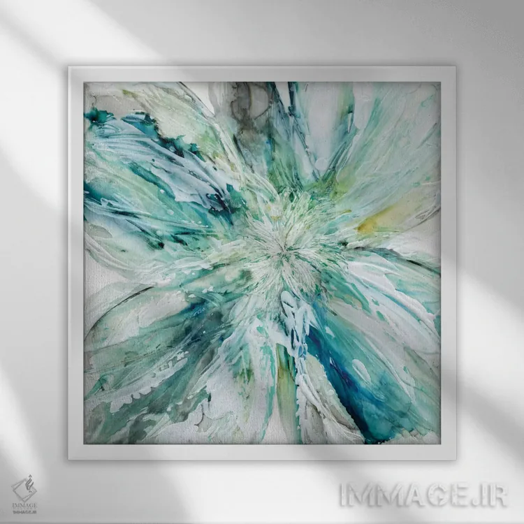 تابلو انفجار شکوفهها اثر کارول رابینسون - نمای قابدار سفید