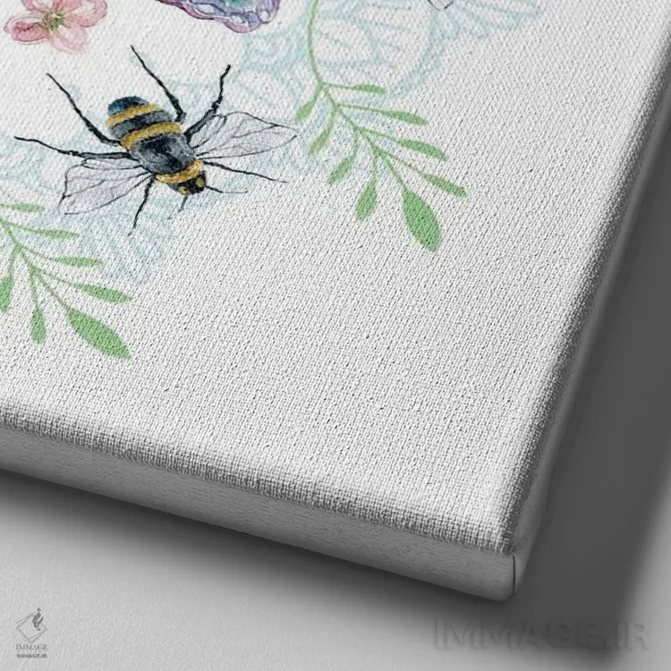 تابلو کالییدوسکوپ طبیعت I اثر کارول رابینسون - نمای نزدیک بافت بوم