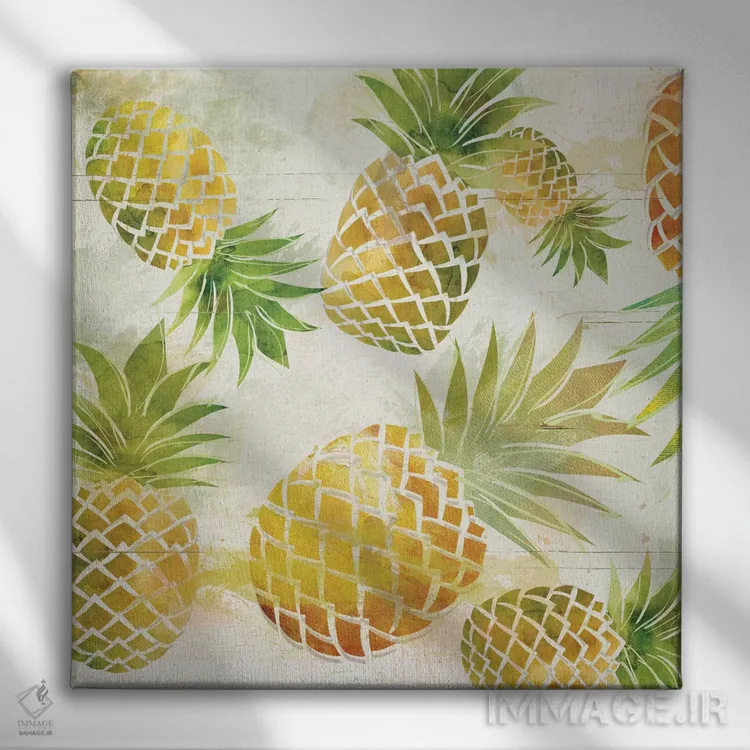 تابلو رقص آناناس I اثر کارول رابینسون - نمای روبهرو روی دیوار
