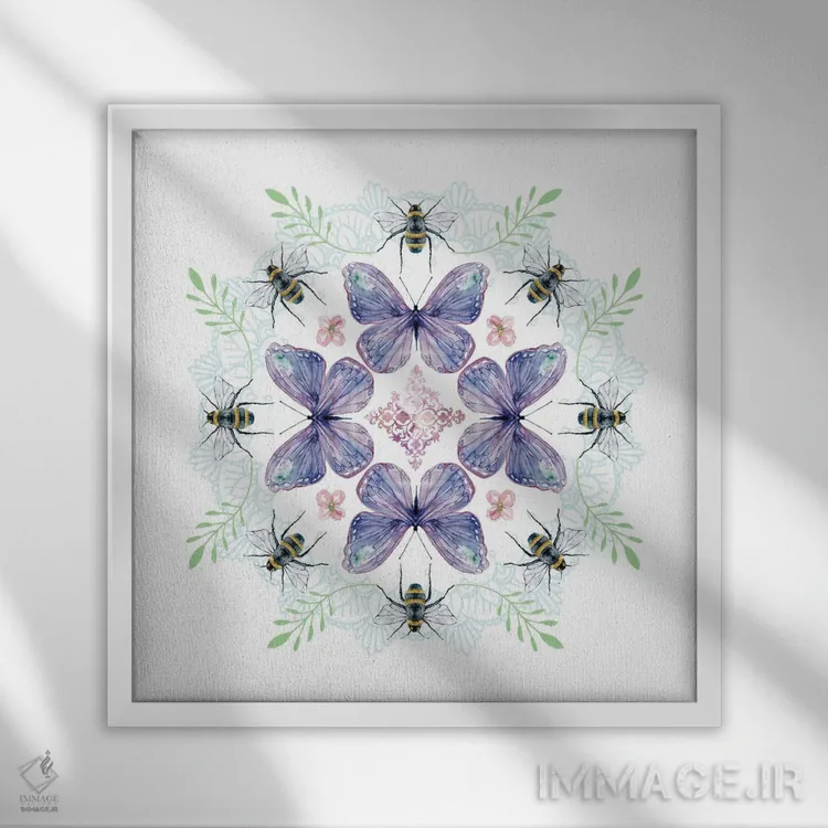 تابلو کالییدوسکوپ طبیعت I اثر کارول رابینسون - نمای قابدار سفید