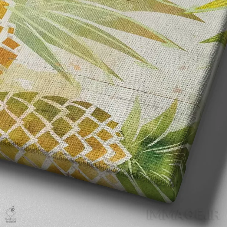 تابلو رقص آناناس I اثر کارول رابینسون - نمای نزدیک بافت بوم