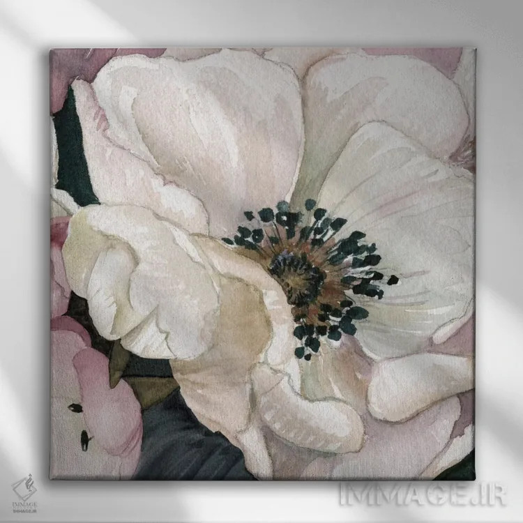 تابلو مطالعه گل شقایق دریایی III اثر کارول رابینسون - نمای روبهرو روی دیوار