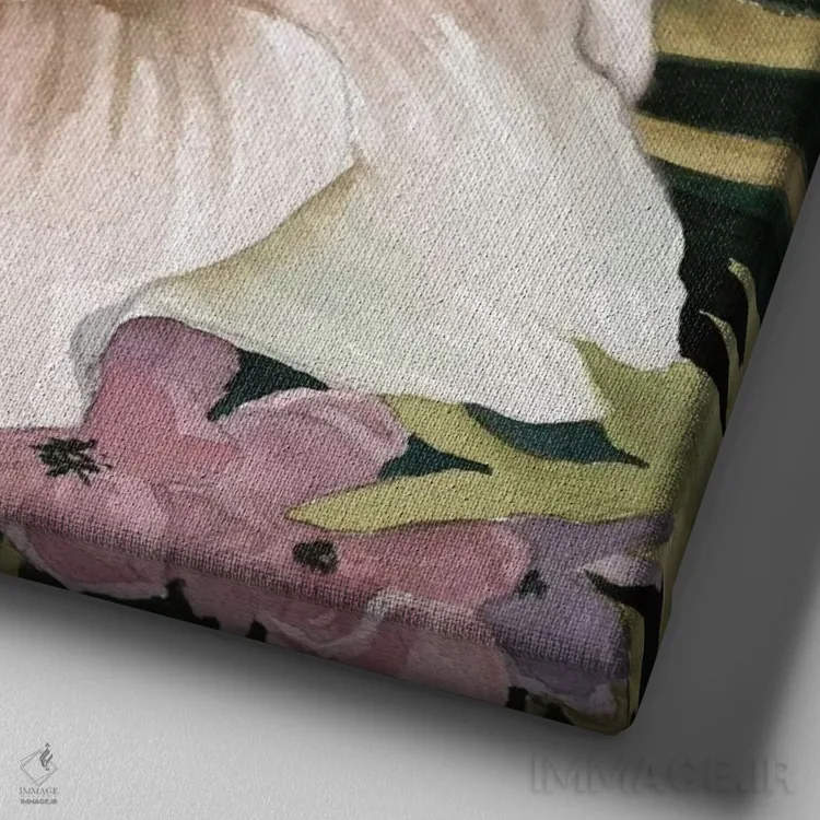 تابلو مطالعه گل شقایق دریایی IV اثر کارول رابینسون - نمای نزدیک بافت بوم