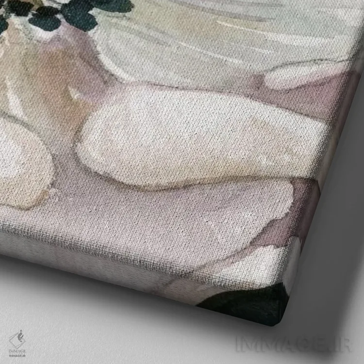 تابلو مطالعه گل شقایق دریایی III اثر کارول رابینسون - نمای نزدیک بافت بوم