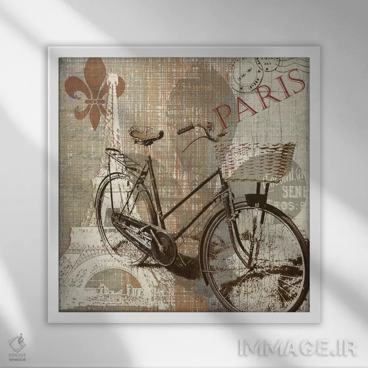 تابلو سفر به پاریس اثر کارول رابینسون - نمای قابدار سفید